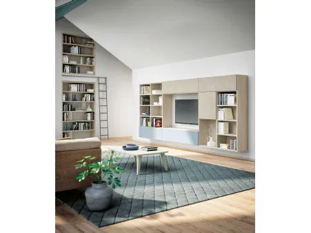 Libreria sospesa Vega Day Touch Madreperla di Spagnol Mobili