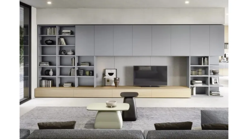 Tavolino di design Cliff in poliuretano laccato opaco di Novamobili
