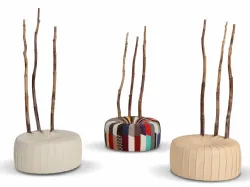 Pouf di design in pelle Ferula di Calia