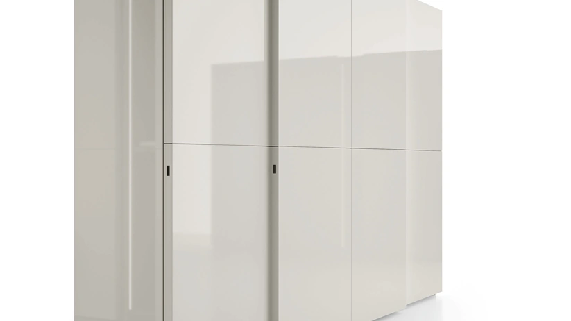 Armadio Ardecò Forte laccato lucido Platino di Spagnol Mobili