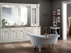 Mobile da Bagno Baltimora in laccato Bianco con decori Oro di Scavolini Bathrooms