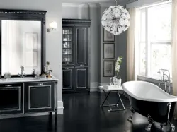 Mobile da Bagno Baltimora in laccato opaco Nero con decori Argento di Scavolini Bathrooms