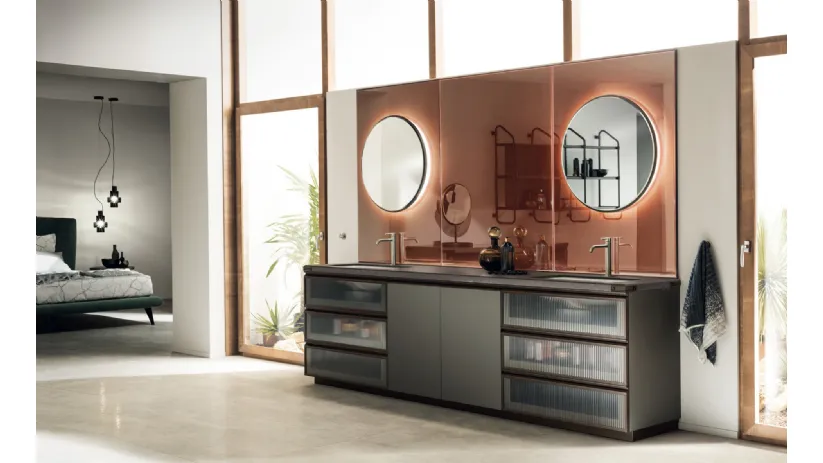 Mobile da Bagno Diesel Laccato Opaco Verde Minerale di Scavolini Bathrooms