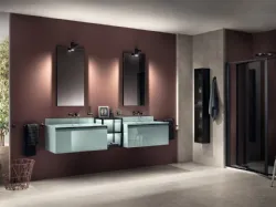 Mobile da Bagno Formalia Freestyle Laccato Lucido Verde Aloe di Scavolini Bathrooms