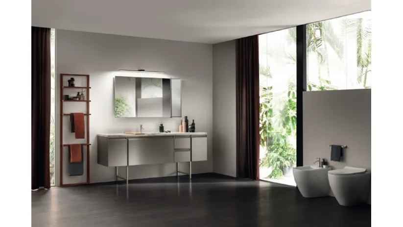 Mobile da Bagno Formalia Laccato Opaco Grigio Titanio di Scavolini Bathrooms