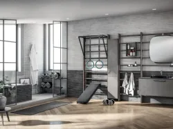 Mobile da Bagno Gym Space in Decorativo Oxide Steel di Scavolini Bathrooms