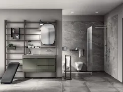 Mobile da Bagno Gym Space Laccato Lucido Verde Minerale di Scavolini Bathrooms