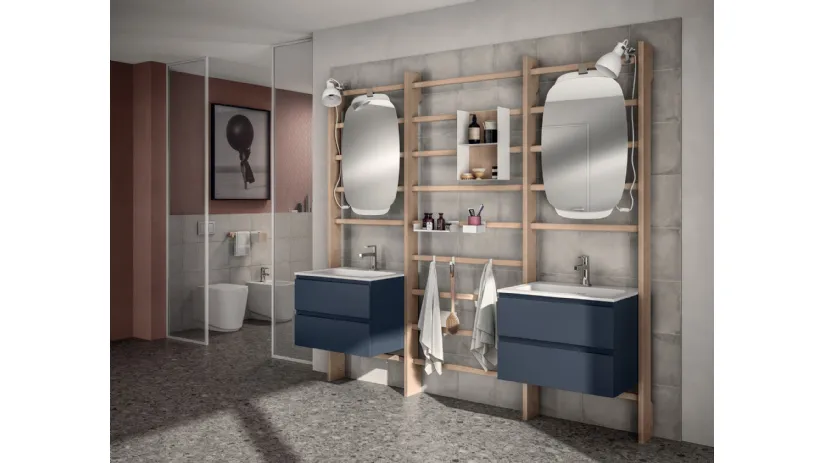 Mobile da Bagno Gym Space Laccato Opaco Blu Moon di Scavolini Bathrooms