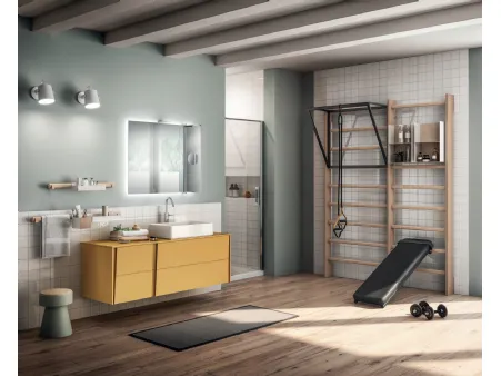 Mobile da Bagno Gym Space Laccato Opaco Giallo Senape di Scavolini Bathrooms