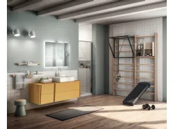 Mobile da Bagno Gym Space Laccato Opaco Giallo Senape di Scavolini Bathrooms