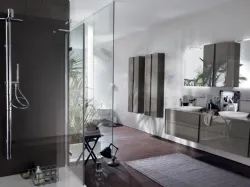 Mobile da Bagno Lagu in laccato lucido Grigio Titanio di Scavolini Bathrooms