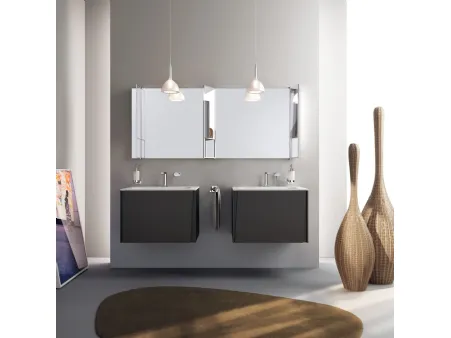 Mobile da Bagno Lagu Laccato Opaco Grigio Ferro di Scavolini Bathrooms