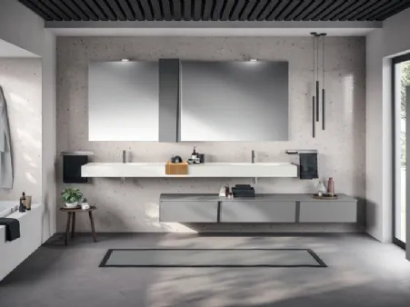 Mobile da Bagno Lagu Laccato Opaco Grigio Vulcano di Scavolini Bathrooms