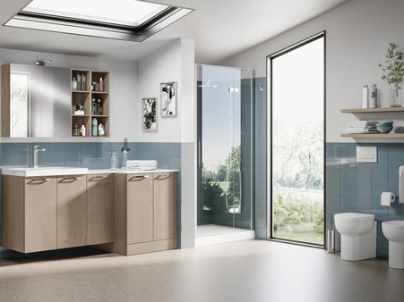 Mobile da Bagno Laundry Space Aquo finitura Rovere Gessato di Scavolini Bathrooms
