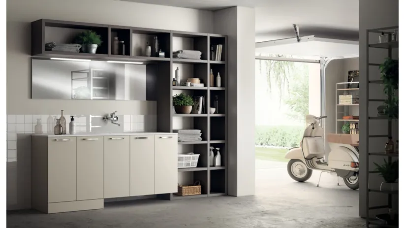 Mobile da Bagno Laundry Space Aquo Decorativo Grigio Gabbiano di Scavolini Bathrooms