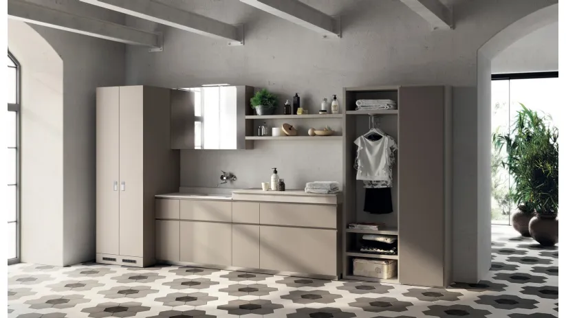 Mobile da Bagno Laundry Space Rivo Decorativo Grigio Selce di Scavolini Bathrooms