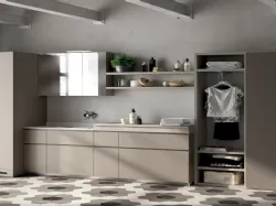 Mobile da Bagno Laundry Space in decorativo Grigio Selce di Scavolini Bathrooms