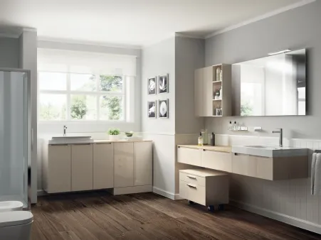 Mobile da Bagno Laundry Space Laccato Lucido Panna Porcellana di Scavolini Bathrooms