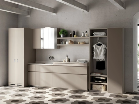 Mobile da Bagno Laundry Space Rivo in decorativo Juta di Scavolini Bathrooms