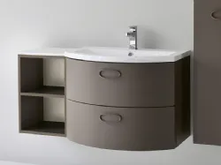 Mobile da Bagno sospeso in laccato opaco Cognac Zen 03 07 di Lavalle
