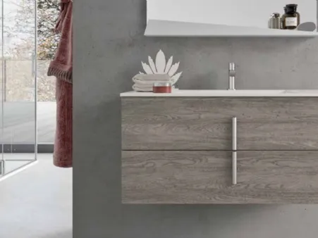 Mobile da Bagno sospeso in melaminico Sablè Grey Start Block 02 di Ardeco