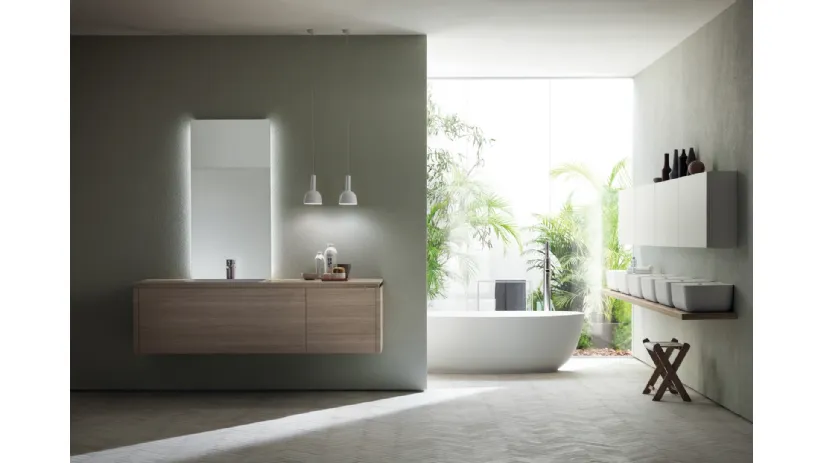 Mobile da Bagno Qi in Decorativo Olmo Hono 01 di Scavolini Bathrooms