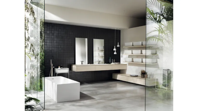 Mobile da Bagno Qi in Decorativo Olmo Kuuki Sospeso di Scavolini Bathrooms