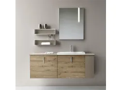 Mobile da Bagno sospeso Quark 01 01 in decorativo Rovere Nodato di Lavalle