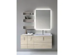 Mobile da Bagno sospeso in decorativo Bianco Nodato Quark 01 08 di Lavalle