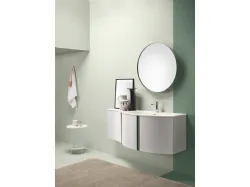 Mobile da Bagno in laccato Bianco opaco con top in Mineralmarmo Round 09 White Obsession di Ardeco