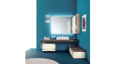 Mobile da Bagno Aquo Laccato Lucido Panna Porcellana di Scavolini Bathrooms