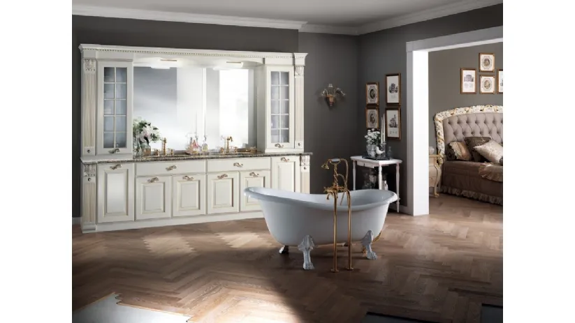 Mobile da Bagno Baltimora Laccato Opaco Bianco e Oro di Scavolini Bathrooms