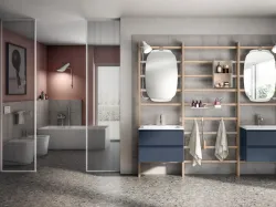 Mobile da Bagno Gym Space Laccato Opaco Blu Moon di Scavolini Bathrooms