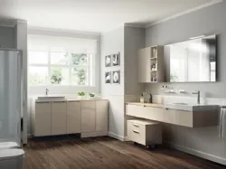 Mobile da Bagno Laundry Space Idro Laccato Lucido Panna Porcellana di Scavolini Bathrooms