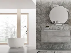 Mobile da Bagno sospeso in melaminico Trama Grigio Start Block 01 di Ardeco