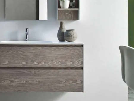 Mobile da Bagno sospeso in melaminico effetto legno French Grey Start Block 08 di Ardeco