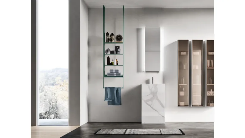 Mobile da Bagno a terra in marmo Bianco di Carrara dallo stile minimale Start Gate 06 di Ardeco