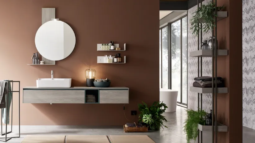 Mobile da Bagno sospeso in melaminico Sablè Grey Start Play 01 di Ardeco