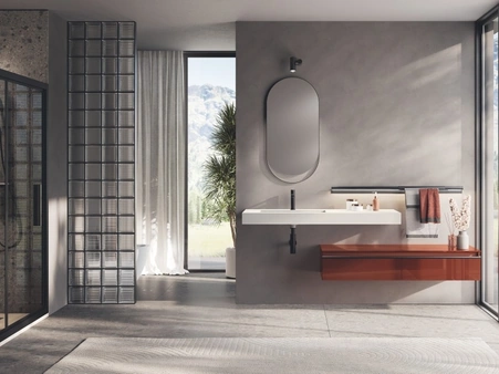 Mobile da Bagno sospeso Stilo in laccato lucido Mattone di Scavolini Bathrooms