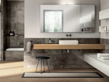 Mobile bagno sospeso in legno e laccato lucido Juno 01 di Scavolini Bathrooms