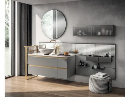 Mobile da Bagno Tratto Laccato Opaco Grigio Titanio di Scavolini Bathrooms