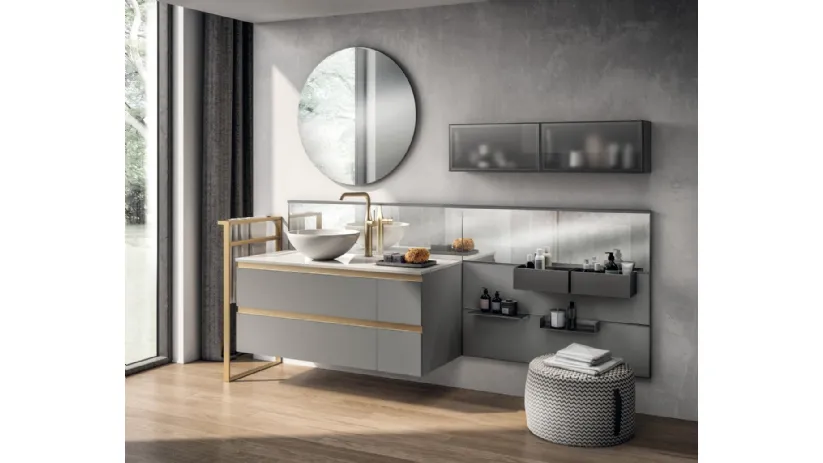 Mobile da Bagno Tratto Laccato Opaco Grigio Titanio di Scavolini Bathrooms