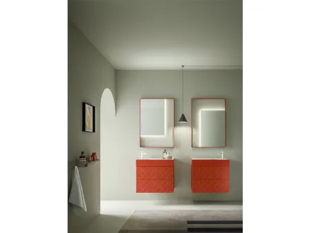 Mobile da Bagno in laccato opaco con serigrafia Vintage 09 Coral Vibes di Ardeco