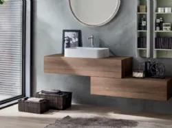 Mobile da Bagno sospeso in melaminico Nodato Miele Wind 50 di Ardeco