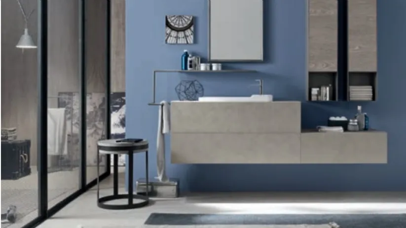 Mobile da Bagno sospeso in melaminico Malta Grigio Wind 40 di Ardeco