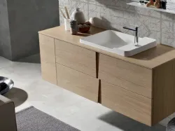 Mobile da Bagno sospeso in Rovere Natural Wector 12 di Ardeco