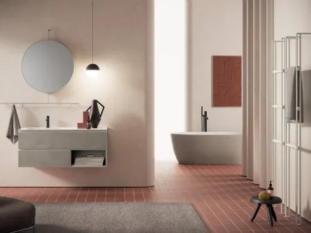 Mobile da Bagno sospeso Yang 09 in melaminico Malta Visone di Ardeco