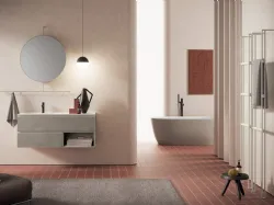 Mobile da Bagno sospeso Yang 09 in melaminico Malta Visone di Ardeco