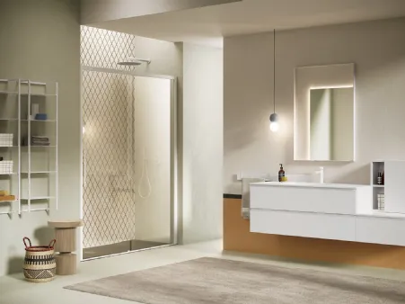 Mobile da Bagno sospeso Yang 10 in laccato Bianco opaco di Ardeco