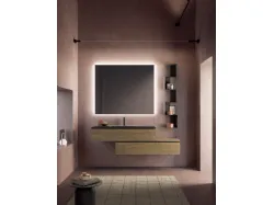 Mobile da Bagno Yang 11 in melaminico Nodato Miele di Ardeco